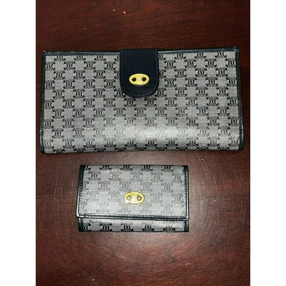 Celine macadam long wallet Black Authentic w key ring holder - Picture 1 of 16